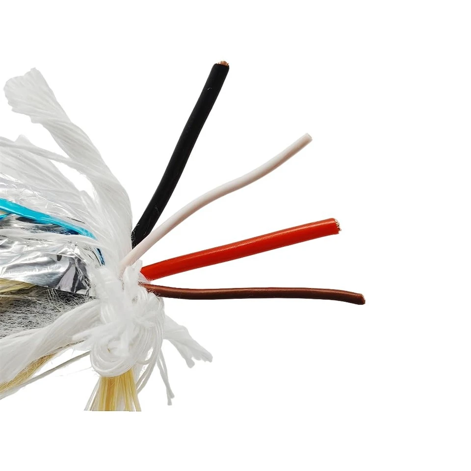 Aangepaste 4-core waterdichte TPU-kabel, koperen geleider, PE-isolatie, 500 kg trekbandafscherming voor ROV onderwaterrobots